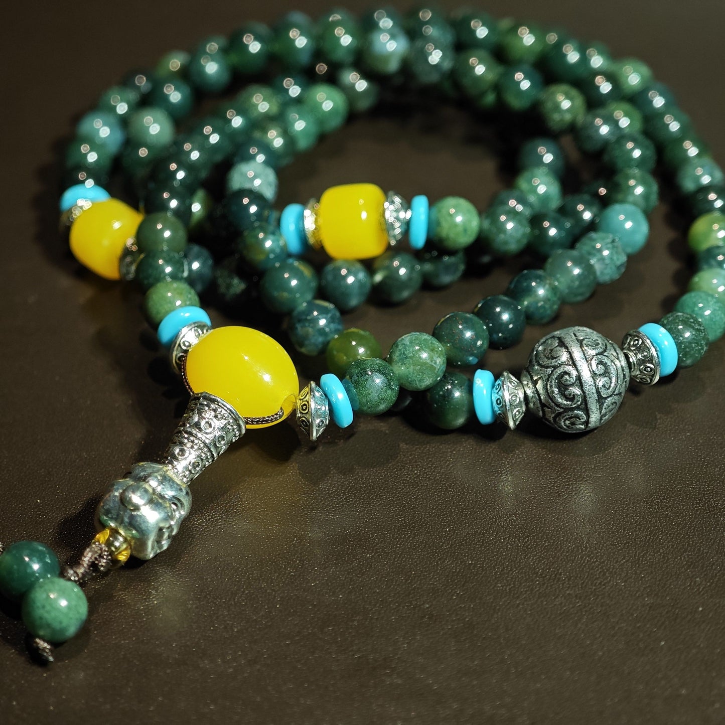 Green Agate Mala