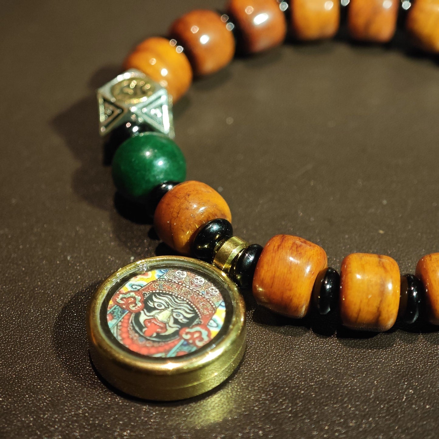 Yak Bone Bracelet with Gawu Pendant