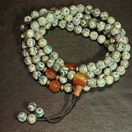 Three-Eyed Dzi Mala