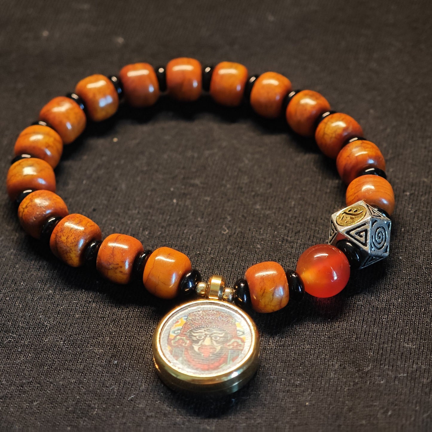 Yak Bone Bracelet with Gawu Pendant