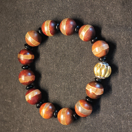 Single Line Dzi Bead Bracelet