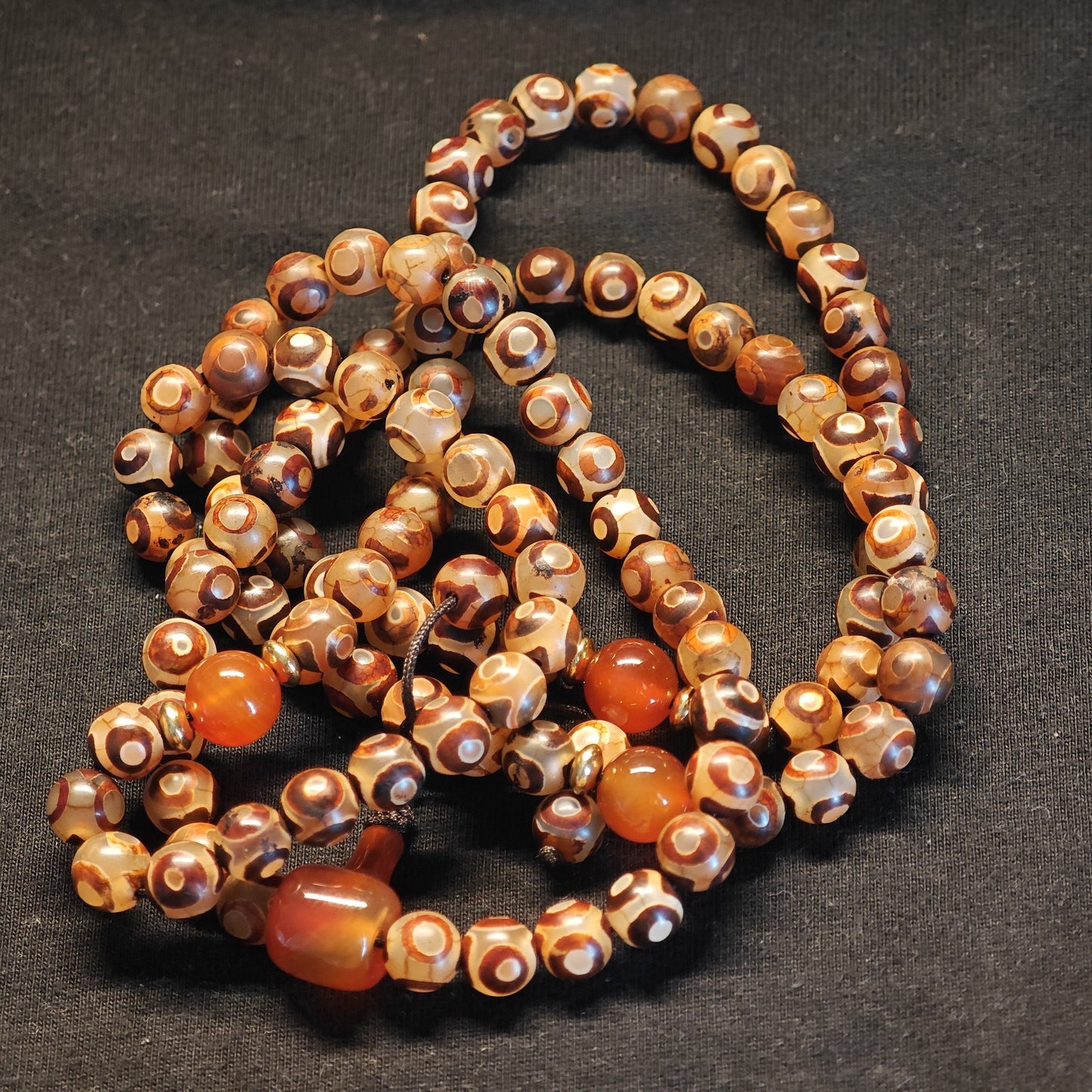 Three-Eyed Dzi Mala