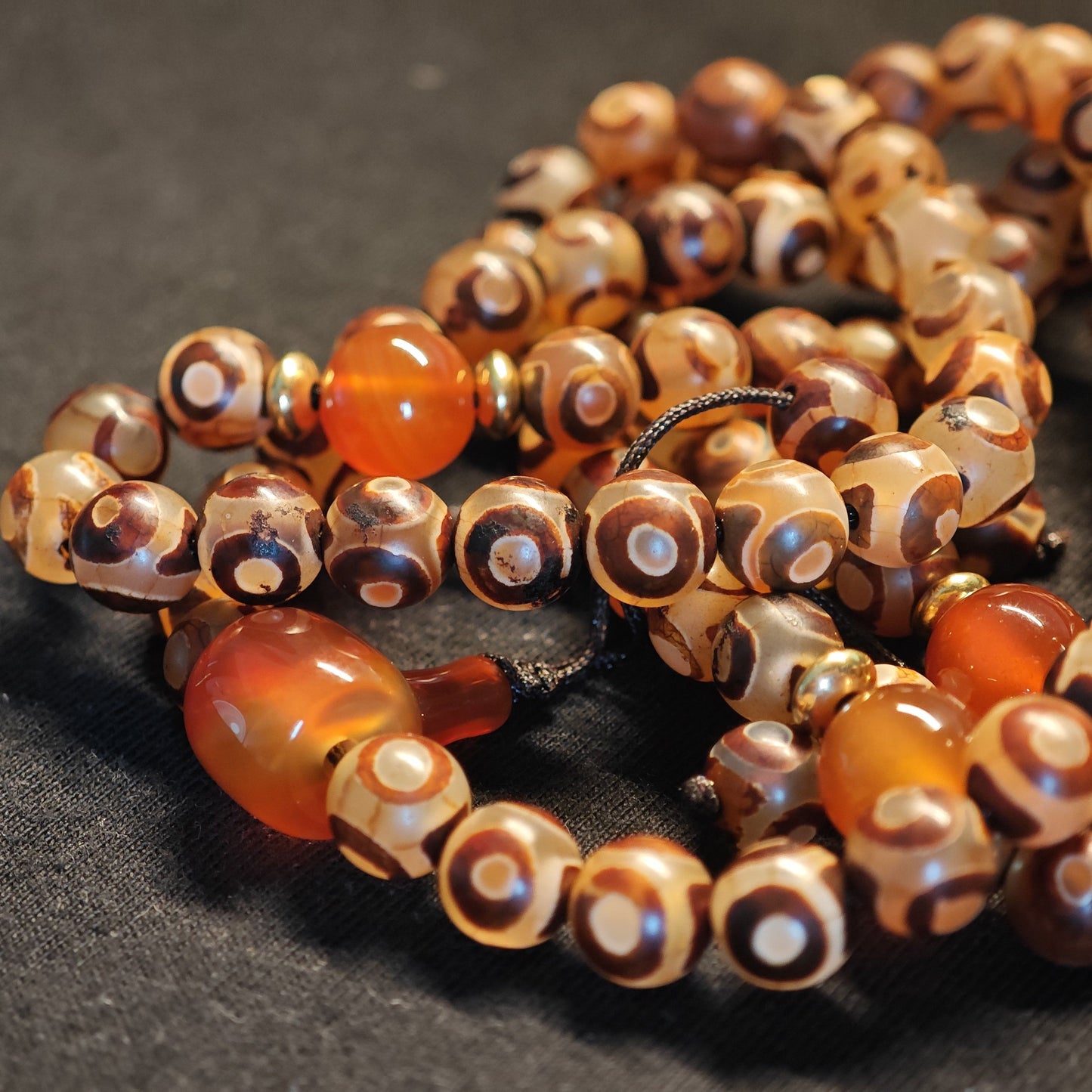 Three-Eyed Dzi Mala
